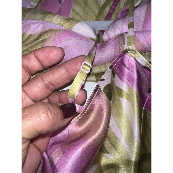 Vintage 90s Tommy Bahama Womens XL Silk Satin Butterfly Button Shirt Blouse 2pc - Picture 15 of 16